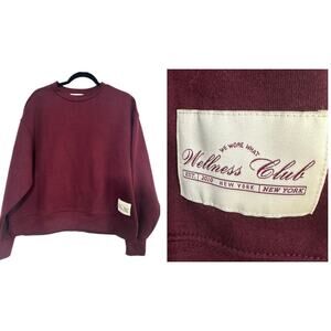 WEWOREWHAT Revolve Wellness Club Maroon Fleece Crewneck Sweatshirt - Sz Small